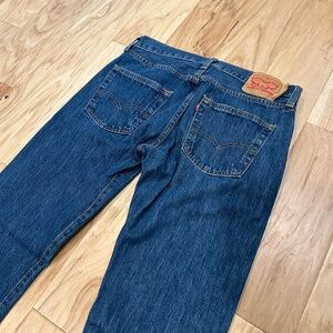 Mens Levi's 501 Original Fit Jeans- Button Fly- Size 31x36 (31x34) Dark Wash